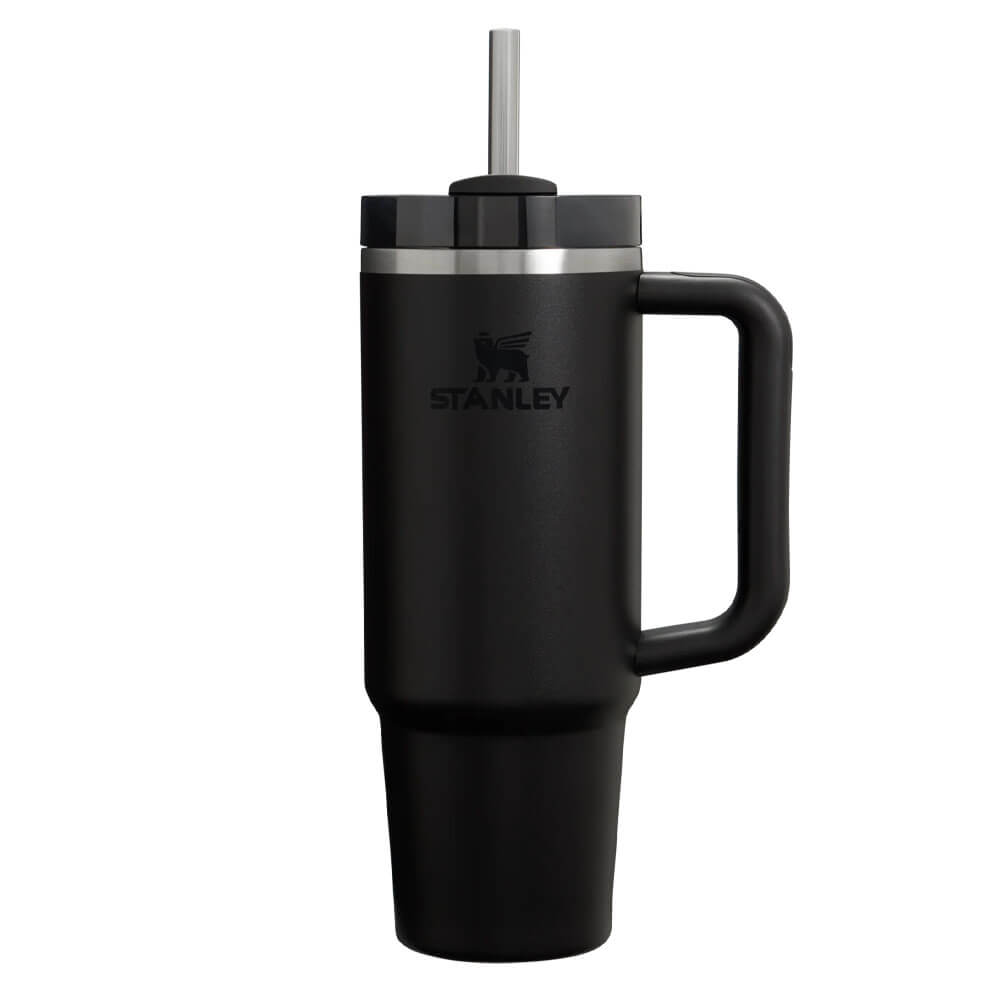 Black Stanley Quencher 30oz tumbler with handle