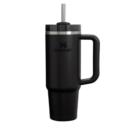 Black Stanley Quencher 30oz tumbler with handle